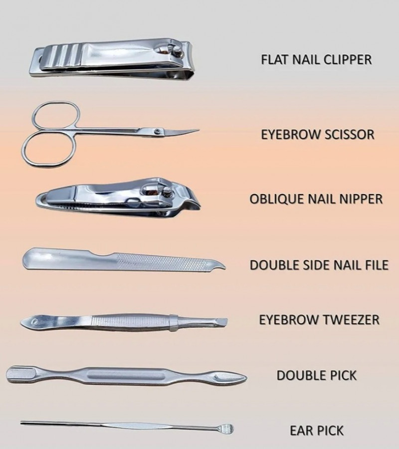 7pcs New Manicure Nail Clippers Pedicure Set - Manicure and Padicure Kit - Professional Nail Clipper Cutter Set - Stainless Steel Nail Clippers Set
